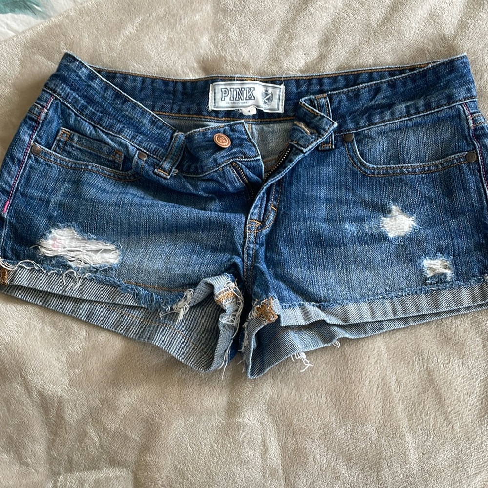 PINK Victoria Secret denim short. Size 4